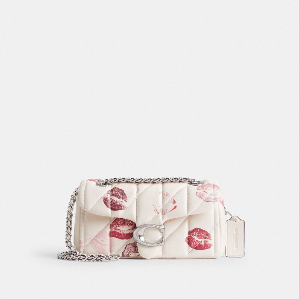 Coach Tabby Shoulder Bag 20 With Quilting And Lip Print Nappa Leather/Silver/Chalk Multi | 609-TFAXEY