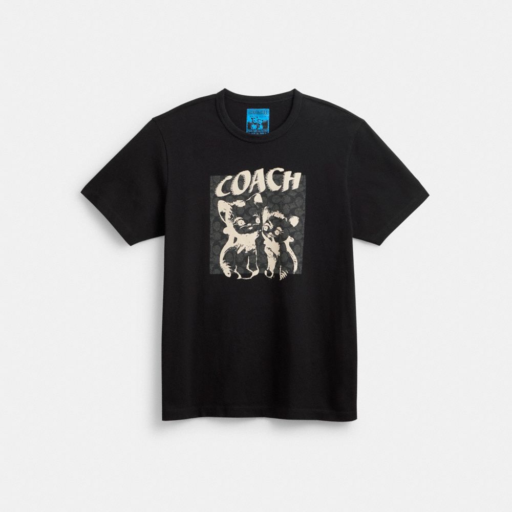 Coach The Lil Nas X Drop Signature Cats T Shirt Black | 245-MDOPTF