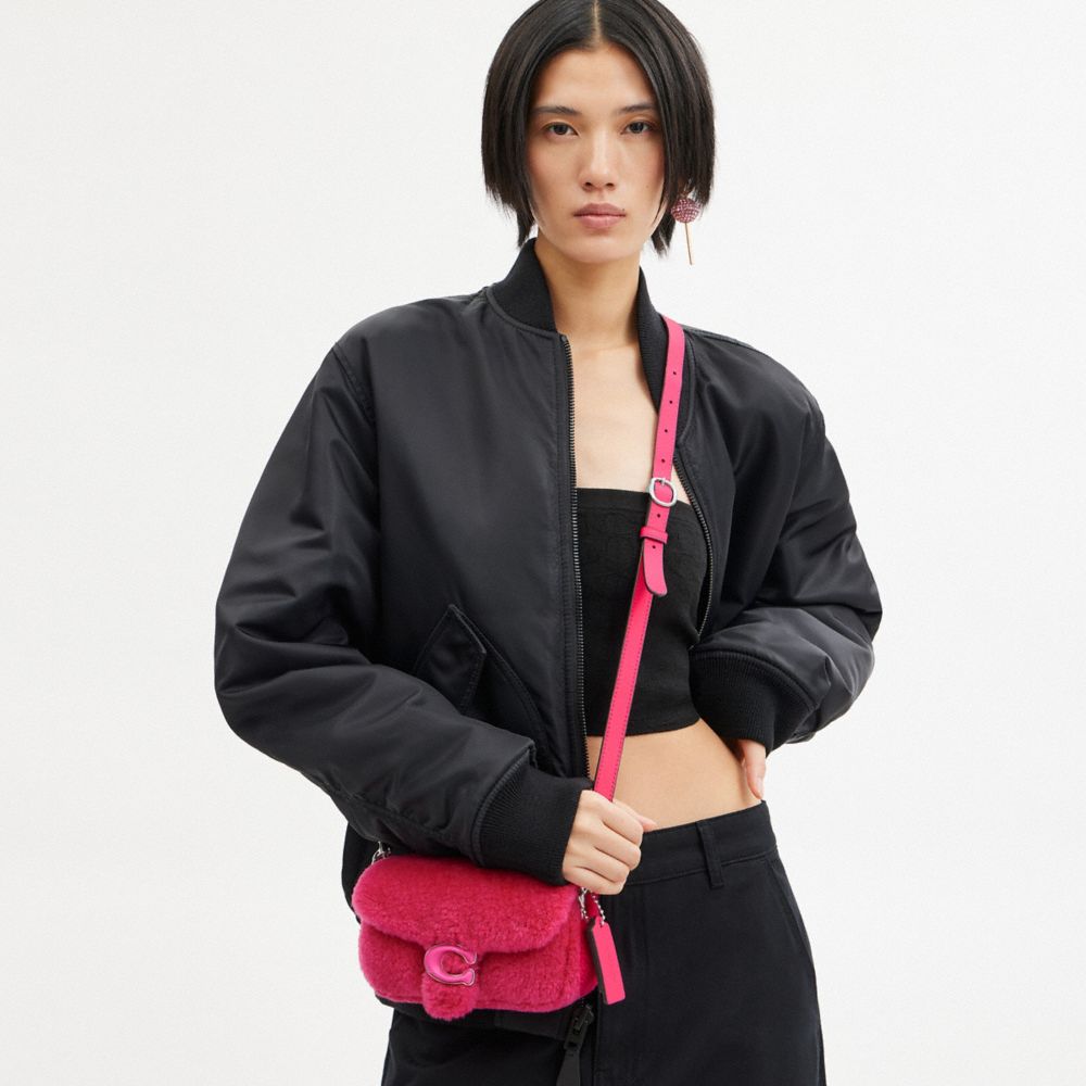 Coach The Lil Nas X Drop Tabby Shoulder Bag 18 In Shearling Silver/Bright Fuchsia | 967-ZUDWYR