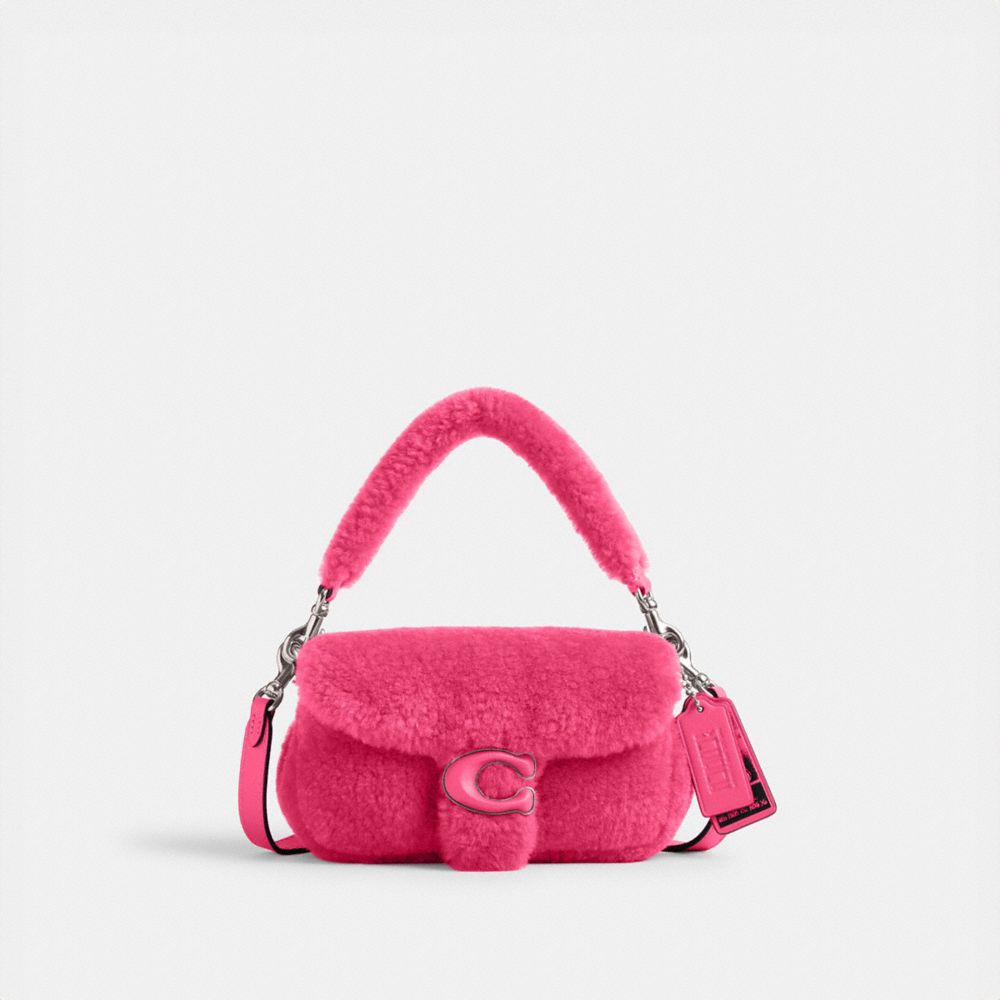 Coach The Lil Nas X Drop Tabby Shoulder Bag 18 In Shearling Silver/Bright Fuchsia | 967-ZUDWYR