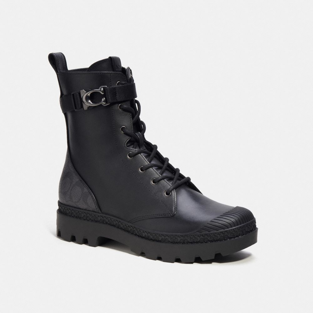 Coach Tucker Boot With Signature Canvas Black | 149-XZHSIA