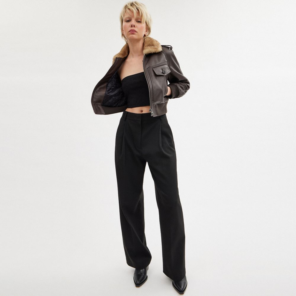 Coach Wide Leg Trousers Black | 384-SLNEAP