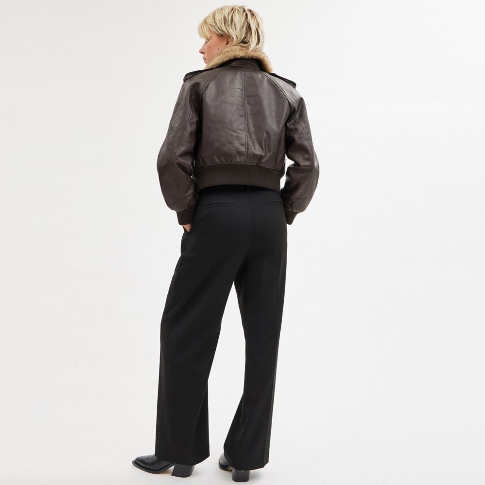 Coach Wide Leg Trousers Black | 384-SLNEAP