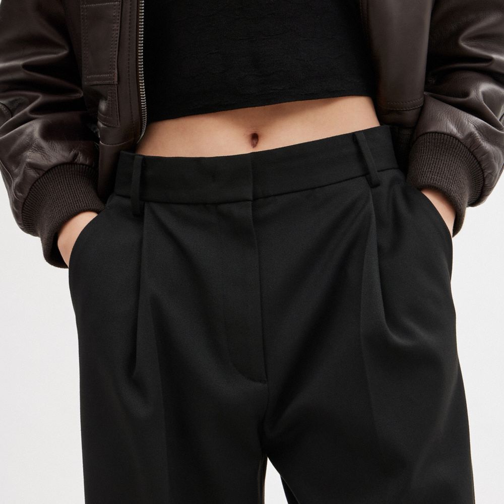 Coach Wide Leg Trousers Black | 384-SLNEAP