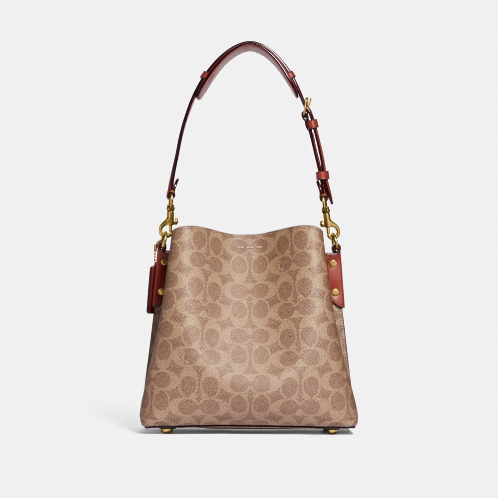 Coach Willow Bucket Bag In Signature Canvas Signature Coated Canvas/Brass/Tan/Rust | 419-PBIHOS