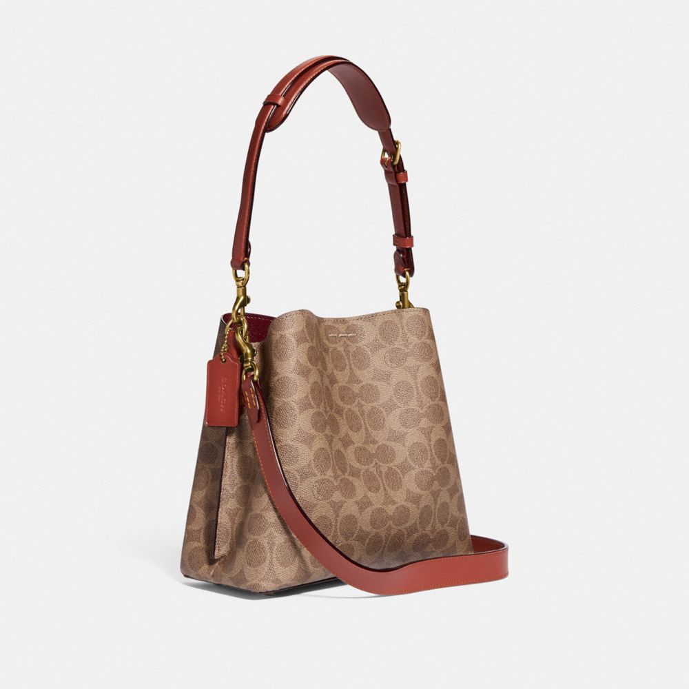 Coach Willow Bucket Bag In Signature Canvas Signature Coated Canvas/Brass/Tan/Rust | 419-PBIHOS