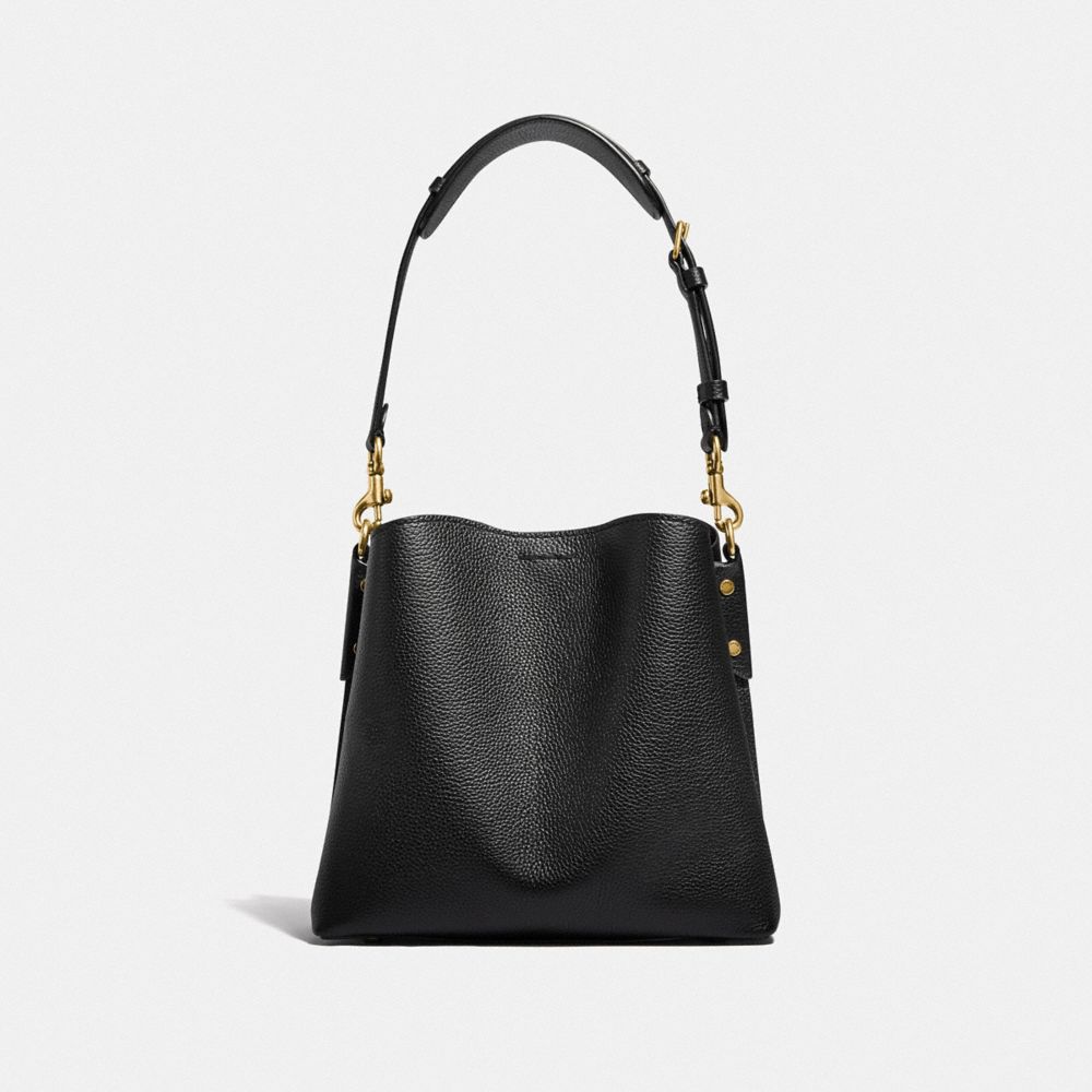 Coach Willow Bucket Bag Pebble Leather/Brass/Black | 932-YTXBEF