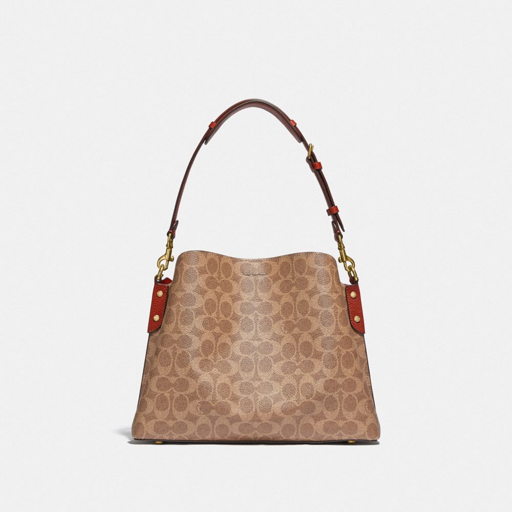 Coach Willow Shoulder Bag In Signature Canvas Canvas/Brass/Tan/Rust | 495-HKWGMX