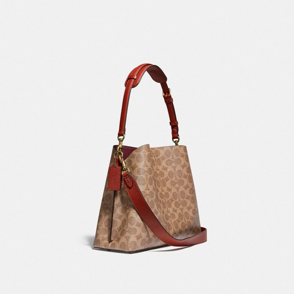 Coach Willow Shoulder Bag In Signature Canvas Canvas/Brass/Tan/Rust | 495-HKWGMX