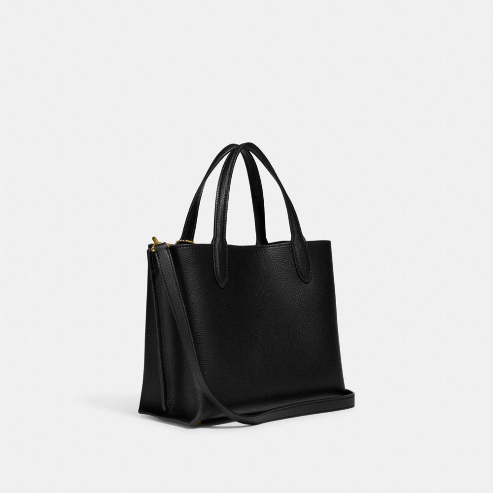 Coach Willow Tote Bag 24 Polished Pebble Leather/Brass/Black | 647-TRXDHC