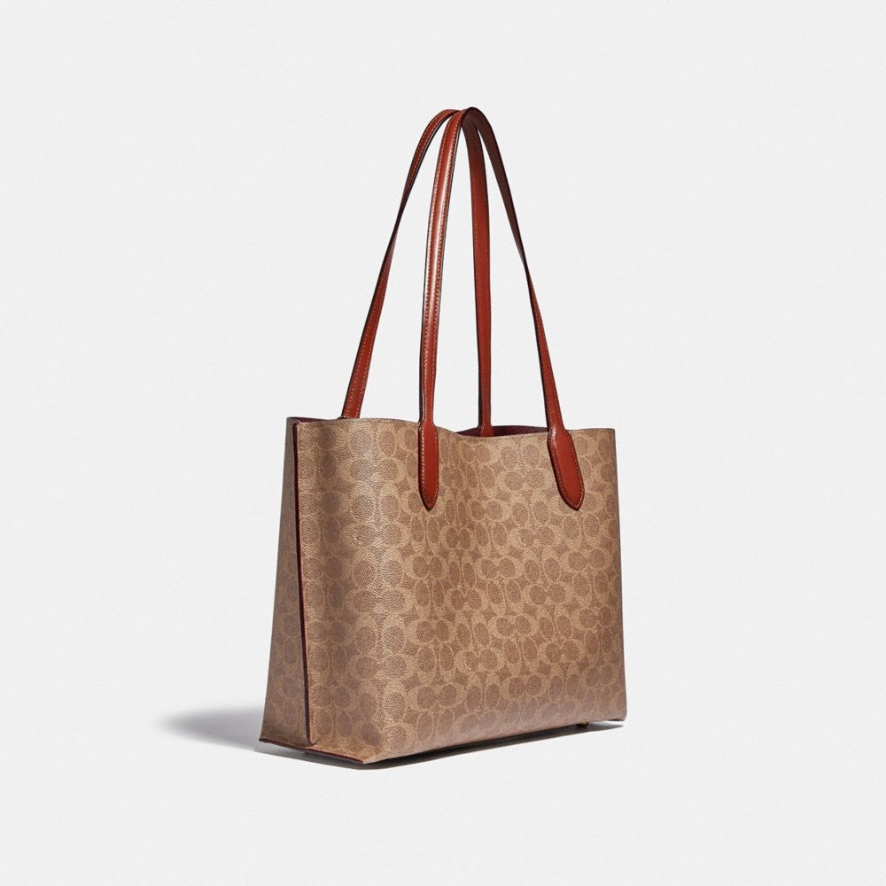 Coach Willow Tote Bag In Signature Canvas Signature Coated Canvas/Brass/Tan/Rust | 706-NCDVGU