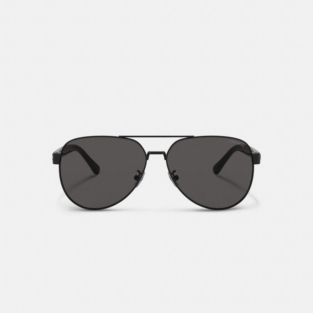 Coach Wire Frame Pilot Sunglasses Matte Black | 249-FGHSZT