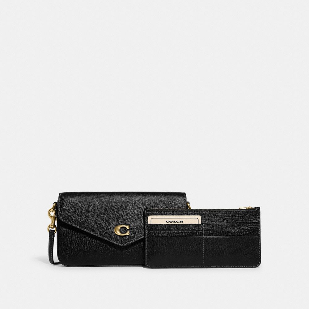 Coach Wyn Crossbody Bag Crossgrain Leather/Brass/Black | 453-RLTUON