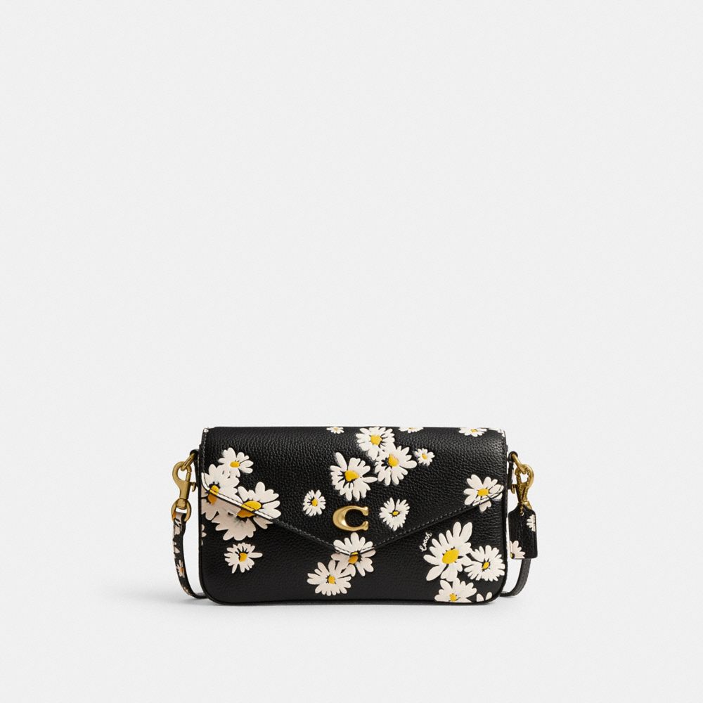 Coach Wyn Crossbody Bag With Floral Print Brass/Black Multi | 610-JSTFGO