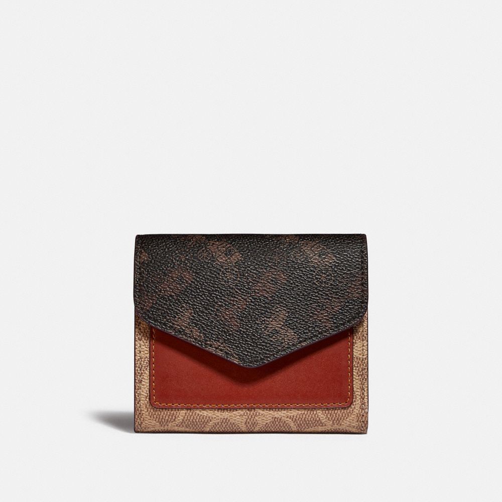 Coach Wyn Small Wallet With Horse And Carriage Print Coated Canvas/Brass/Tan Brown Rust | 910-ZKIPMU